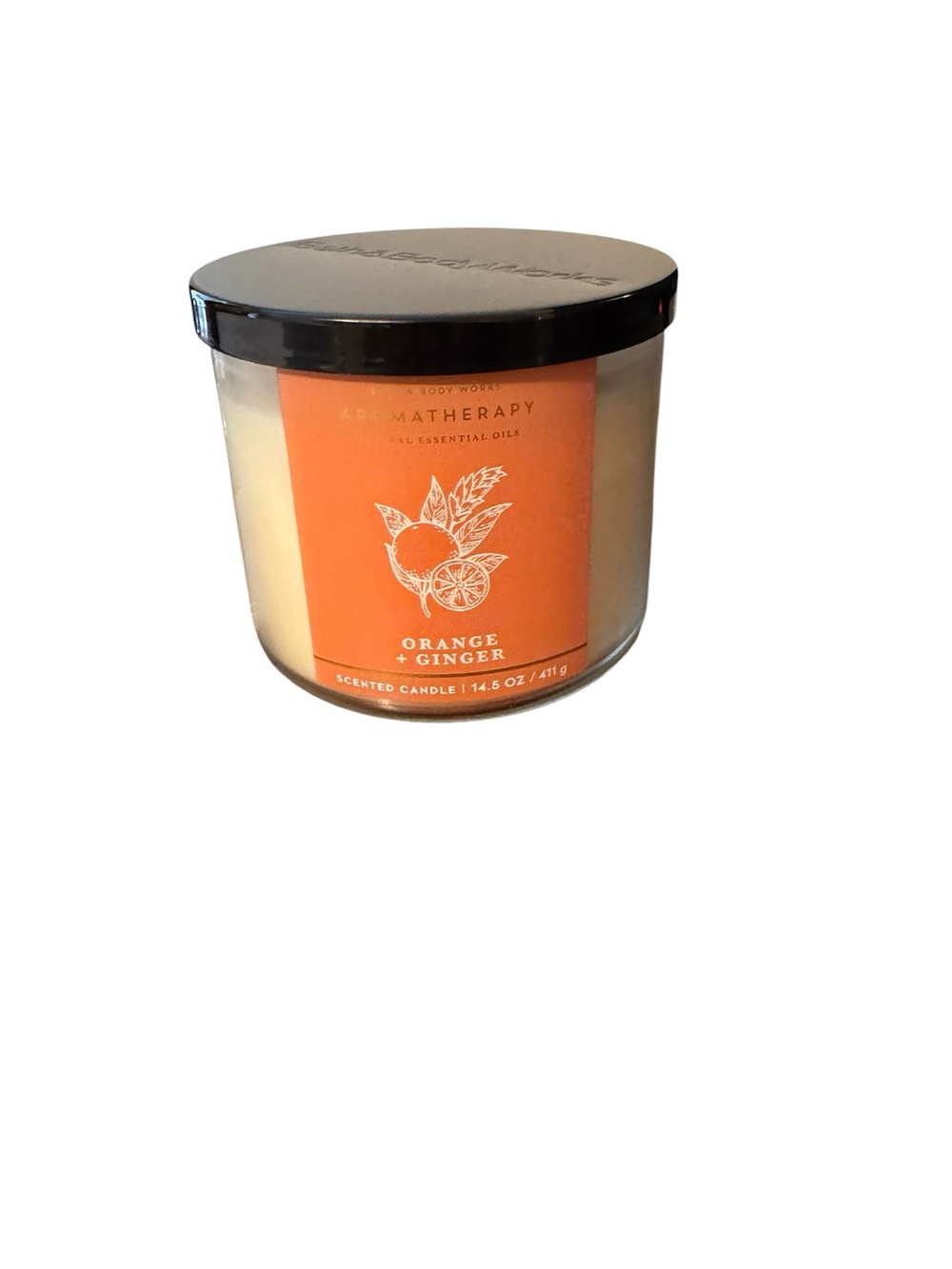 Bath & Body Works Orange + Ginger Aromatherapy Candle - Orange & Black